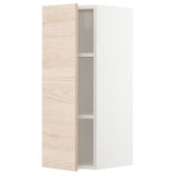 METOD wall cabinet with shelves, white/Askersund light ash effect, 30x80 cm
