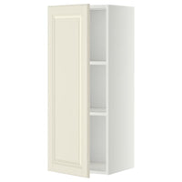 METOD wall cabinet with shelves, white/Bodbyn off-white, 40x100 cm