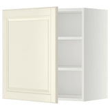 METOD wall cabinet with shelves, white/Bodbyn off-white, 60x60 cm