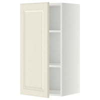 METOD wall cabinet with shelves, white/Bodbyn off-white, 40x80 cm