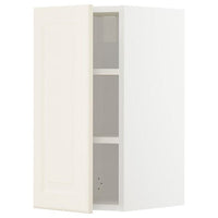 METOD wall cabinet with shelves, white/Bodbyn off-white, 30x60 cm