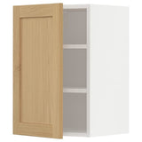 METOD wall cabinet with shelves, white/Forsbacka oak, 40x60 cm