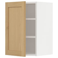 METOD wall cabinet with shelves, white/Forsbacka oak, 40x60 cm