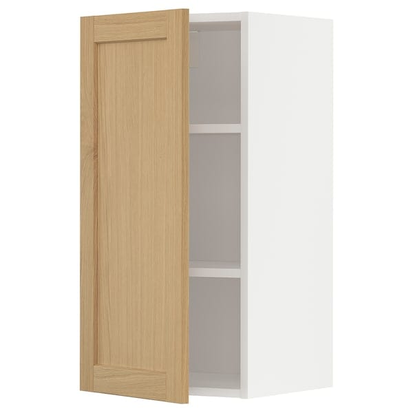 Ikea METOD - Wall cabinet with shelves, white/Forsbacka oak, 40x80 cm