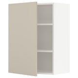 METOD wall cabinet with shelves, white/Havstorp beige, 60x80 cm