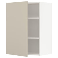 METOD wall cabinet with shelves, white/Havstorp beige, 60x80 cm