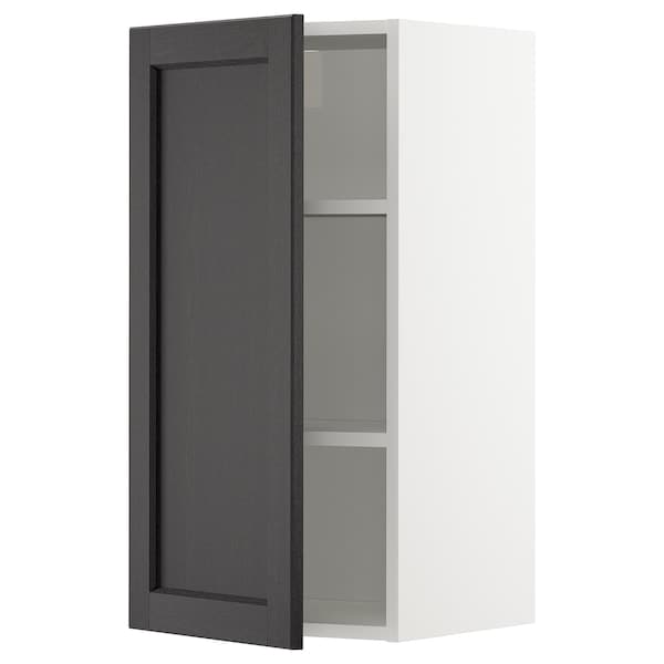 METOD - Wall cabinet with shelves, white/Lerhyttan black stained, 40x80 cm - best price from Maltashopper.com 29465188