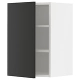 METOD wall cabinet with shelves, white/Nickebo matt anthracite, 40x60 cm