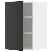 METOD wall cabinet with shelves, white/Nickebo matt anthracite, 40x60 cm