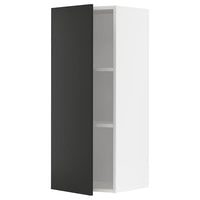 METOD wall cabinet with shelves, white/Nickebo matt anthracite, 40x100 cm