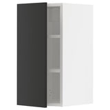 METOD wall cabinet with shelves, white/Nickebo matt anthracite, 30x60 cm