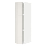 METOD wall cabinet with shelves, white/Ringhult light grey, 20x80 cm