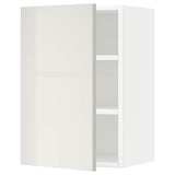 METOD wall cabinet with shelves, white/Ringhult light grey, 40x60 cm