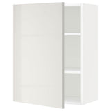 METOD wall cabinet with shelves, white/Ringhult light grey, 60x80 cm