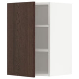 METOD wall cabinet with shelves, white/Sinarp brown, 40x60 cm