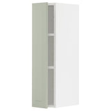 METOD wall cabinet with shelves, white/Stensund light green, 20x80 cm