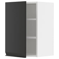 METOD wall cabinet with shelves, white/Upplöv matt anthracite, 40x60 cm