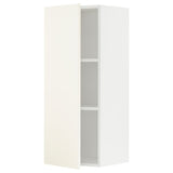 METOD wall cabinet with shelves, white/Vallstena white, 40x100 cm