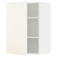 METOD wall cabinet with shelves, white/Vallstena white, 60x80 cm