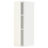 METOD wall cabinet with shelves, white/Vallstena white, 20x80 cm