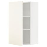 METOD wall cabinet with shelves, white/Vallstena white, 60x100 cm