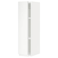 METOD wall cabinet with shelves, white/Voxtorp matt white, 20x80 cm