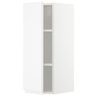 METOD wall cabinet with shelves, white/Voxtorp matt white, 30x80 cm