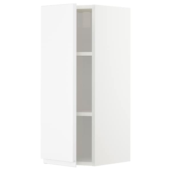 METOD - Wall cabinet with shelves, white/Voxtorp matt white, 30x80 cm - best price from Maltashopper.com 89457411