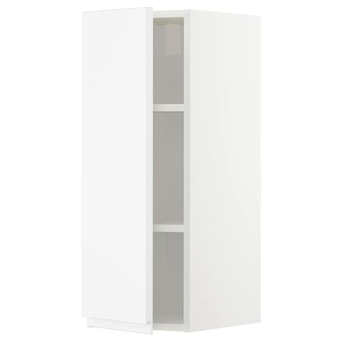 METOD - Wall cabinet with shelves, white/Voxtorp matt white, 30x80 cm