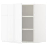 METOD wall cabinet with shelves, white/Voxtorp high-gloss/white, 60x60 cm