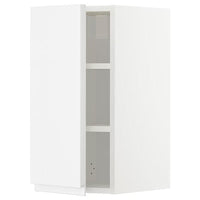 METOD wall cabinet with shelves, white/Voxtorp high-gloss/white, 30x60 cm