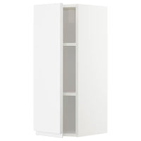 METOD wall cabinet with shelves, white/Voxtorp high-gloss/white, 30x80 cm