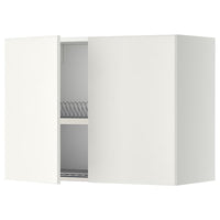 METOD wall cabinet w dish drainer/2 doors, white/Veddinge white, 80x60 cm
