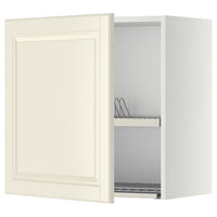 METOD wall cabinet with dish drainer, white/Bodbyn off-white, 60x60 cm