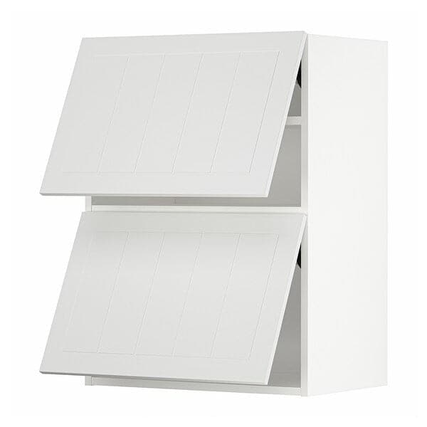 Ikea METOD - Wall cab horizo 2 doors w push-open, white/Stensund white, 60x80 cm