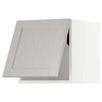 METOD wall cabinet horizontal, white/Lerhyttan light grey, 40x40 cm