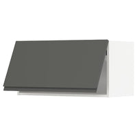 METOD wall cabinet horizontal, white/Voxtorp dark grey, 80x40 cm