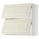 METOD wall cabinet horizontal w 2 doors, white/Bodbyn off-white, 80x80 cm