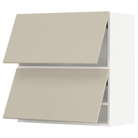 METOD wall cabinet horizontal w 2 doors, white/Havstorp beige, 80x80 cm