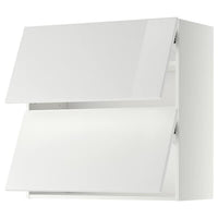 METOD wall cabinet horizontal w 2 doors, white/Ringhult white, 80x80 cm