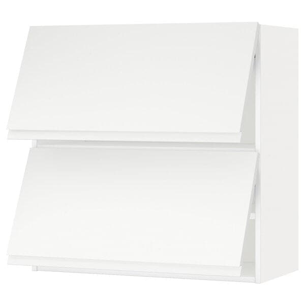 Ikea METOD - Wall cabinet horizontal w 2 doors, white/Voxtorp matt white, 80x80 cm