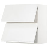 METOD wall cabinet horizontal w 2 doors, white/Voxtorp high-gloss/white, 80x80 cm