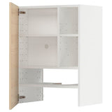 METOD wall cb f extr hood w shlf/door, white/Askersund light ash effect, 60x80 cm
