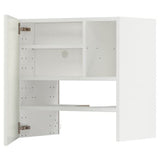 METOD wall cb f extr hood w shlf/door, white/Bodbyn off-white, 60x60 cm