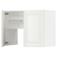 METOD wall cb f extr hood w shlf/door, white/Bodbyn off-white, 80x60 cm