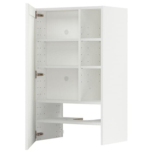 Ikea METOD - Wall cb f extr hood w shlf/door, white Enköping/white wood effect, 60x100 cm