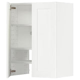METOD wall cb f extr hood w shlf/door, white Enköping/white wood effect, 60x80 cm