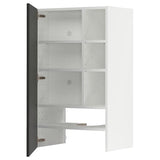 METOD wall cb f extr hood w shlf/door, white/Nickebo matt anthracite, 60x100 cm