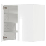 METOD wall cb f extr hood w shlf/door, white/Ringhult light grey, 60x60 cm