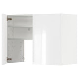 METOD wall cb f extr hood w shlf/door, white/Ringhult light grey, 80x60 cm
